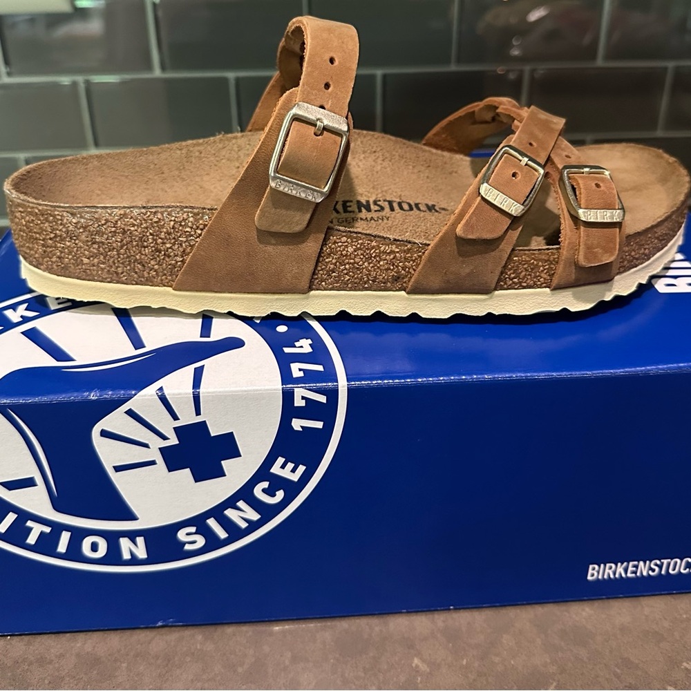 BIRKENSTOCK FRANCA BRAIDED OILED LEATHER SANDALS NWT 39 (US 8.5) REGULAR WIDTH